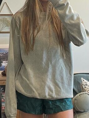 Crewneck Sweater - Light Gray/Green